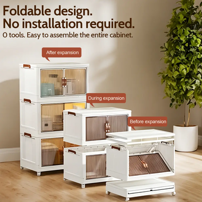 40/64/128QT Stackable Foldable Storage Boxes with Lid