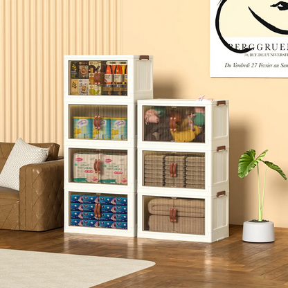 40/64/128QT Stackable Foldable Storage Boxes with Lid