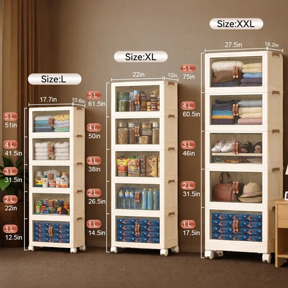 40/64/128QT Stackable Foldable Storage Boxes with Lid