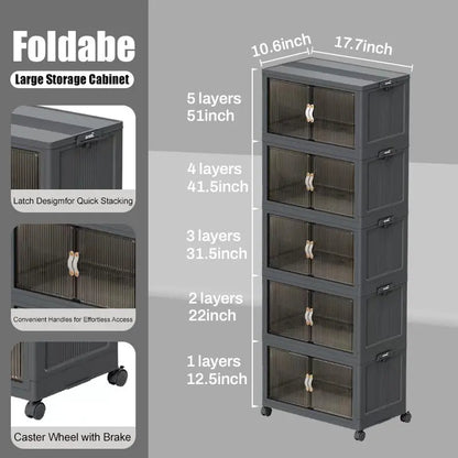 40/64/128QT Stackable Foldable Storage Boxes with Lid