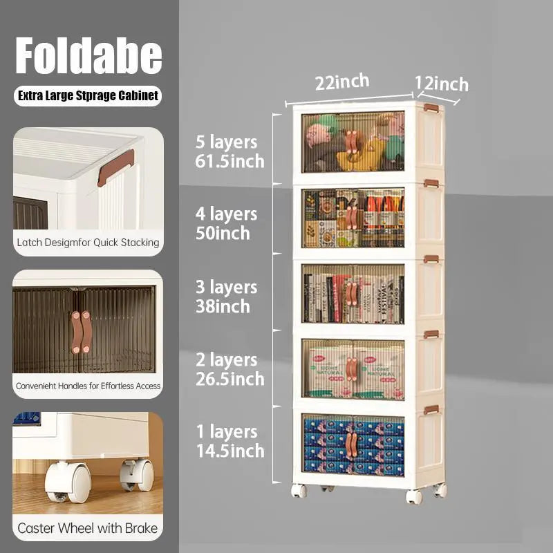 40/64/128QT Stackable Foldable Storage Boxes with Lid