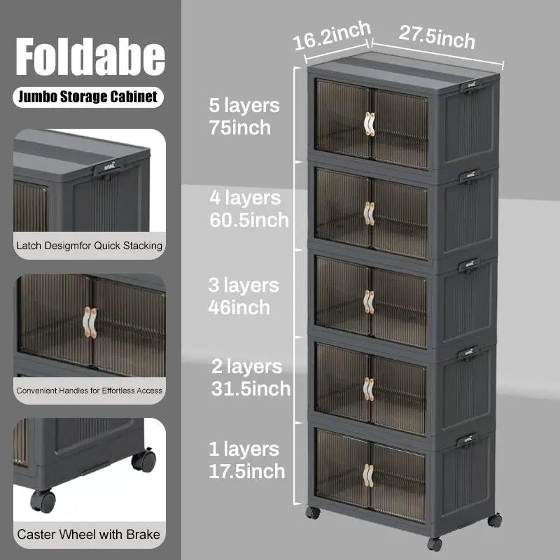 40/64/128QT Stackable Foldable Storage Boxes with Lid